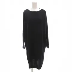 ビームスハート BEAMS HEART ワンピース ニット ひざ丈 長袖 クルーネック 紺 ネイビー /AE