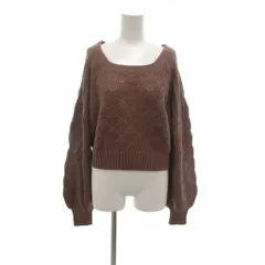 ココディール COCO DEAL ニット セーター カットソー 長袖 紫 パープル スクエアネック 透かし編み  /HW