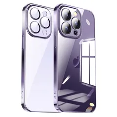 iPhone 11 Pro Max ケース スマホケース 携帯カバー ケース スマホケース 携帯カバー 透明 TPU ソフト メッキ 薄型 耐衝撃 耐久 ハイエンド レンズ保護フィルム付き iPhone 11promax対応 (ダークパープル)