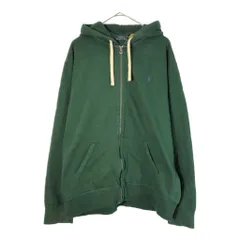 Polo by Ralph Lauren ポロ ラルフローレン フルジップ スウェット パーカー グリーン(メンズ XL)中古 古着 X4209