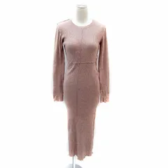 スピック&スパン Spick&Span U by SPICK&SPAN リブニットワンピース  ロング丈 マキシ丈 長袖 ラウンドネック ピンク /SY45