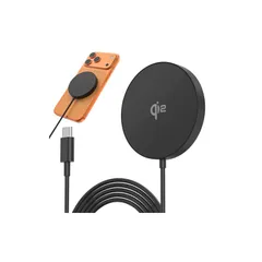 ワイヤレス充電器 【Qi2公式認証 高速充電】MagSafe充電器 15W超高効率 ワイヤレス充電 iPhone 17/16/15/14/13/12/Pixel 10/10a＆AirPodsに対応 出張・旅行・オフィスに最適 1