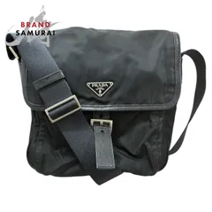 PRADA プラダ 三角ロゴ テスート ブラック ナイロン ショルダーバッグ レディース S1-00034【中古】