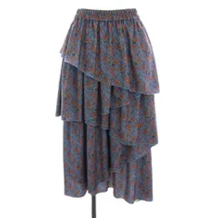 ビーミングバイビームス B:MING LIFE STORE by BEAMS フレアスカート ティアード ロング 花柄 ペイズリー柄 S 青 茶色 緑 /YM ■MA