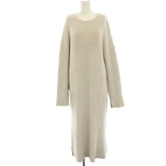 ザラ ZARA ニットワンピース マキシ ロング ステッチ 長袖 XS S グレー /HN