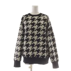 ビームスボーイ BEAMS BOY セーター ウール 白 黒 千鳥格子柄 クルーネック 長袖 /AU