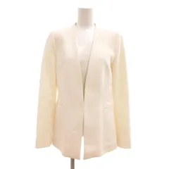 ザラ ベーシック ZARA BASIC COLLECTION ノーカラージャケット 総裏地 S ホワイト /UO