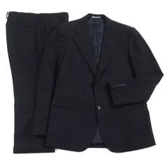 美品○Polo by Ralph Lauren ポロバイラルフローレン GARRISON SUIT ウール シングル 2B スーツ ネイビー系 ストライプ柄 42 S イタリア製 正規品 メンズ