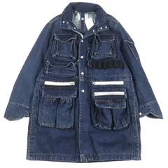 未使用品▼Sacai サカイ 23AW 23-03158M Denim Blouson Coat フード入り ジップアップ デニムブルゾン コート ブルー 1 日本製 正規品 メンズ