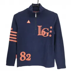 ルコック 長袖ハイネックシャツ ネイビー×オレンジ 表微起毛 ハーフジップ  レディース S ゴルフウェア le coq sportif