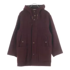 L.L.Bean (エルエルビーン) 90s ウール フーデッドコート ジップアップ ハーフコート USA製 バーガンディのサムネイル