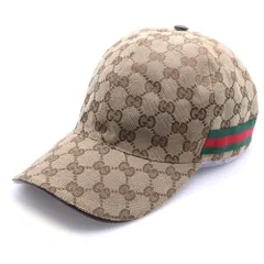 GUCCI (グッチ) GGキャンバス シェリーライン キャップ 帽子 ベージュ 200035