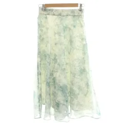 エニィスィス エニシス anySiS フレアスカート ロング 花柄 1 白 青 /NS