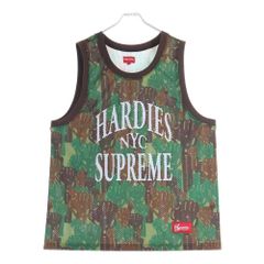 SUPREME (シュプリーム) 23SS Camo Basketball Jersey ラインストーンロゴ メッシュタンクトップ グリーン