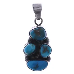 INDIAN JEWELRY (インディアンジュエリー) NAVAJO ナバホ族 B刻印 ターコイズ ネックレスペンダントトップ シルバー