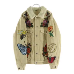 GUCCI (グッチ) エンブロイダリー フローラル コーデユロイ ボア ジャケット ベージュ 458512のサムネイル