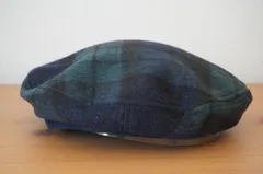 G.U.  ジーユー　レディース・ガールズ　ベレー帽　サイズ５７・５cm　キャップ　帽子　チェック柄　緑＆紺　[[2.2.]]