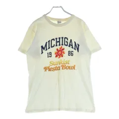 CHAMPION (チャンピオン) 80S VINTAGE ヴィンテージ トリコタグ後期 MICHIGAN 1986 プリント 半袖Tシャツ カットソー ホワイト
