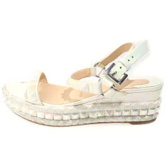 CHRISTIAN LOUBOUTIN (クリスチャンルブタン) カタクロウ ウェッジソール スタッズサンダル ホワイト