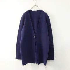 ジルサンダー JIL SANDER Vネックニットロングカーディガン 38＼ネイビー 羽織り トップス【2400014846706】