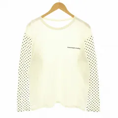 ユニフォームエクスペリメント uniform experiment L/S DOT SLEEVE TEE Tシャツ カットソー 長袖 ドット柄 1 白 ホワイト 黒 ブラック UE-202055 /KU