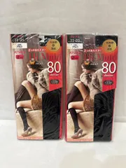 新品☆ATSUGI アツギ ダブルヒート 80デニール ひざ下ストッキング 2足組×2セット  ブラック