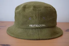 2. FRUIT OF THE LOOM 2. 男女兼用　バケットハット　カーキ色　フリース素材　サイズ５７cm〜５９cm　キャップ　帽子