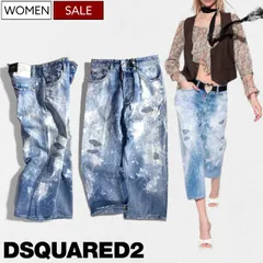 【定価96,800円(税込)】DSQUARED2 ディースクエアード ブリーチ＆ダメージ加工がこなれ感漂わせる！計算された美しいシルエットが目を惹くクロップドフィットテーパードデニムパンツ ジーンズ 《L.A JEAN-L.Aジーンズ-》S72LB0493 イ