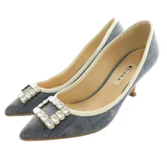 ダイアナ DIANA パンプス デニム ビジュー装飾 23cm 青 ブルー /SS ■OS