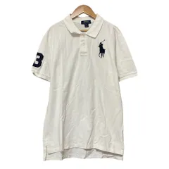美品 POLO RALPH LAUREN ポロラルフローレン ビッグポニー 鹿の子ポロシャツ XL ホワイト キッズ 古着 中古 USED
