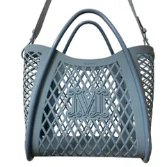 美品 Max Mara マックスマーラ Mariny ラバー メッシュ 2wayハンドバッグ ショルダーバッグ ブルー レディース 古着 中古 USEDのサムネイル