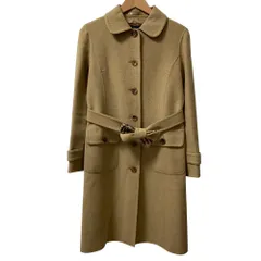 美品 BURBERRY LONDON バーバリーロンドン 裏地ノバチェック カシミヤブレンド ウール ステンカラーコート サイズ40 ベージュ レディース 古着 中古 USED