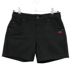 【超美品】パーリーゲイツ ショートパンツ 黒 ロゴレッド ストレッチ  レディース 0(S) ゴルフウェア PEARLY GATES