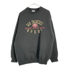 90年代 LOGO7 ロゴセブン NFL サンフランシスコ・49ers スウェット プロチーム アメフト ブラック(メンズ LARGE)中古 古着 X4233