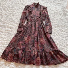 ヴィンテージ　花柄　ワンピース　マキシワンピース　ロングワンピース　総柄　レトロ