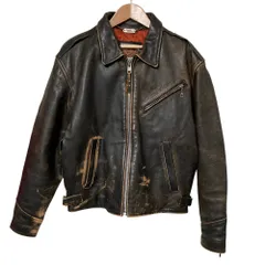 HARLEY DAVIDSON ハーレーダビッドソン シングル ライダースジャケット サイズM ブラウン メンズ 古着 中古 USED