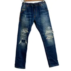 美品 DIESEL ディーゼル ダメージ加工 ジョグジーンズ イージーデニムパンツ サイズ10Y インディゴ キッズ 古着 中古 USED
