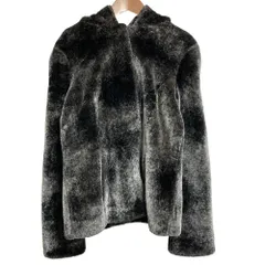 美品 ARMANI JEANS アルマーニジーンズ アザラシ柄 フリースボアパーカー サイズ40 グレー レディース 古着 中古 USED 中古・古着通販】ARMANI JEANS (アルマーニジーンズ) フェイクムートン