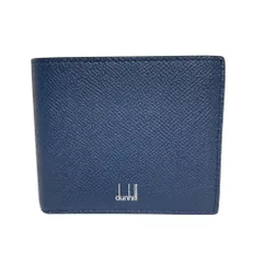 美品 dunhill ダンヒル レザー コンパクトウォレット 二つ折り財布 ネイビー メンズ 古着 中古 USED