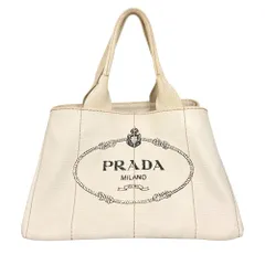 良品 PRADA プラダ カナパ キャンバストートバッグ アイボリー レディース 古着 中古 USED
