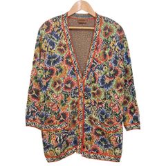 美品 ミッソーニ MISSONI アンサンブル カーディガン ニット 総柄 ウール トップス レディース イタリア製 44(XL相当) マルチカラー ミッソーニ アンサンブル マルチカラー ボーダー ニット イタリア