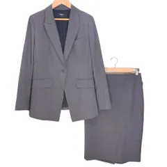 新品同様 24AW Theory セオリー TRACEABLE WOOL ジャケット ペンシルスカート セットアップ スーツ サイズ2 グレー レディース 古着 中古 USED