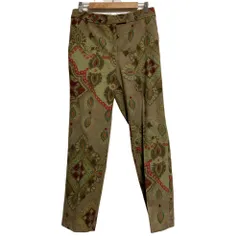 美品 ETRO エトロ ペイズリー柄 スラックスパンツ サイズ46 ベージュ系 レディース 古着 中古 USED