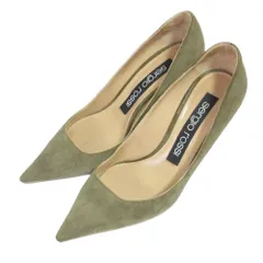 良品 sergio rossi セルジオロッシ スエード ポインテッドトゥ パンプス 36 23cm相当 カーキ レディース 古着 中古 USED