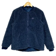 美品 Patagonia パタゴニア レトロXボマージャケット フリースジャケット キッズ16-18 XXLサイズ ネイビー レディース 古着 中古 USED