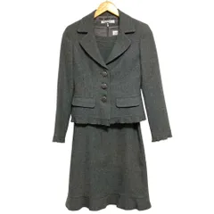 美品 Courreges クレージュ ウール ワンピース ジャケット アンサンブル サイズ38 グレー レディース 古着 中古 USED
