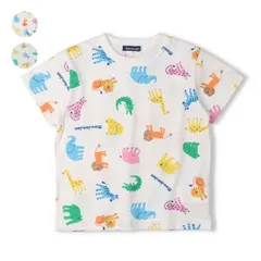 moujonjon 動物総柄半袖Tシャツ　m36803