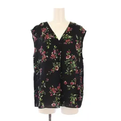 アーバンリサーチ ドアーズ URBAN RESEARCH DOORS シャツ ブラウス ノースリーブ Vネック 花柄 F 黒 ブラック タグ付き /BB