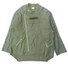 美品 CEPO セポ スタンドカラー ミリタリー ジャケット ブルゾン 長袖 ダメージ加工 ロゴ ワッペン CCE-0933 サイズM カーキ レディース 古着 中古 USED