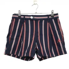 ルコックゴルフ ショートパンツ ネイビー×レッド ストライプ ロゴ刺しゅう ストレッチ レディース 9 ゴルフウェア le coq sportif